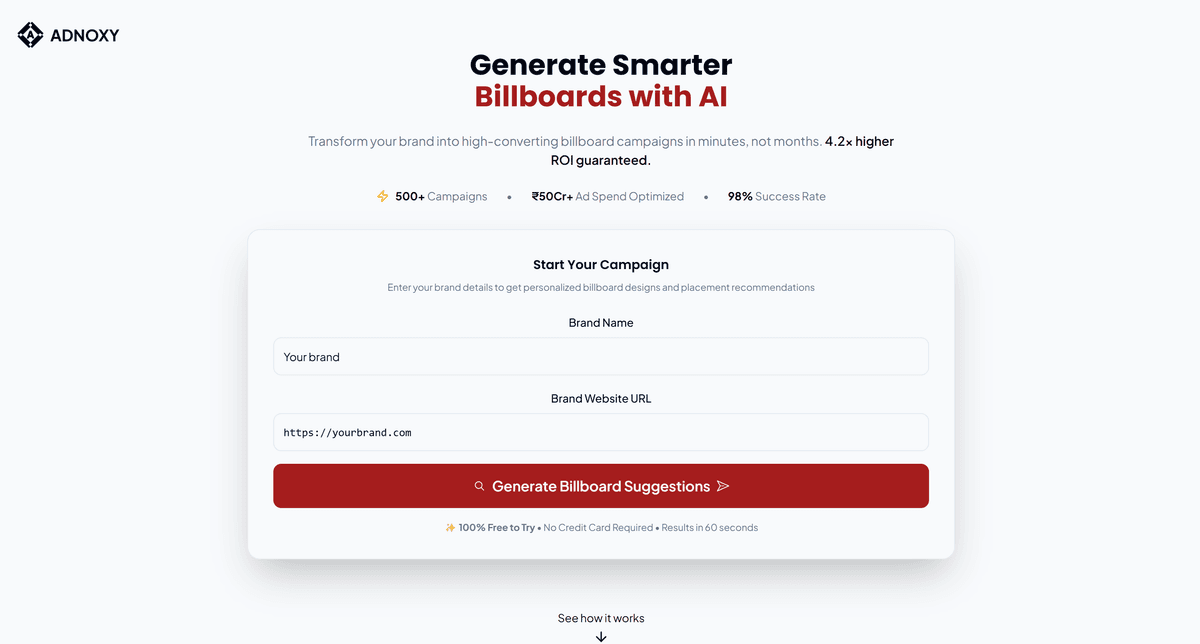Get the best billboard suggestions on ADNOXY AI